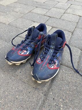 Under Armour Navy and Red Kids' Athletic Cleats
